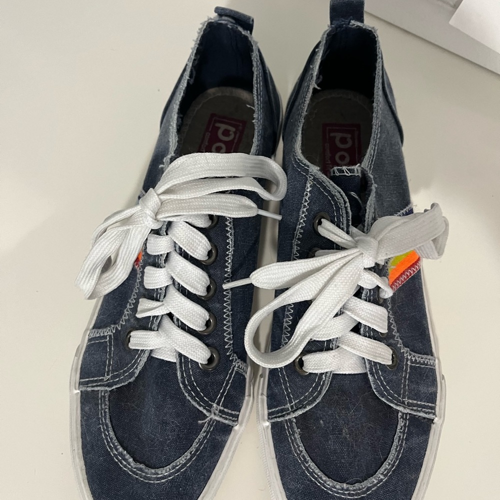 Pop Comfort Fit 9.5 Rainbow 🌈 Denim Shoes - Picture 7 of 9